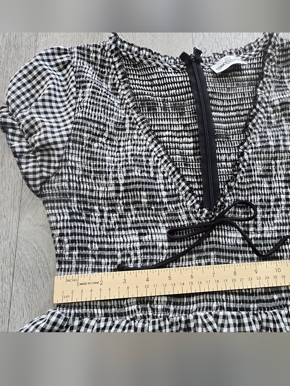 Princess Polly Black & White Gingham Smocked Romper - Picture 7 of 12